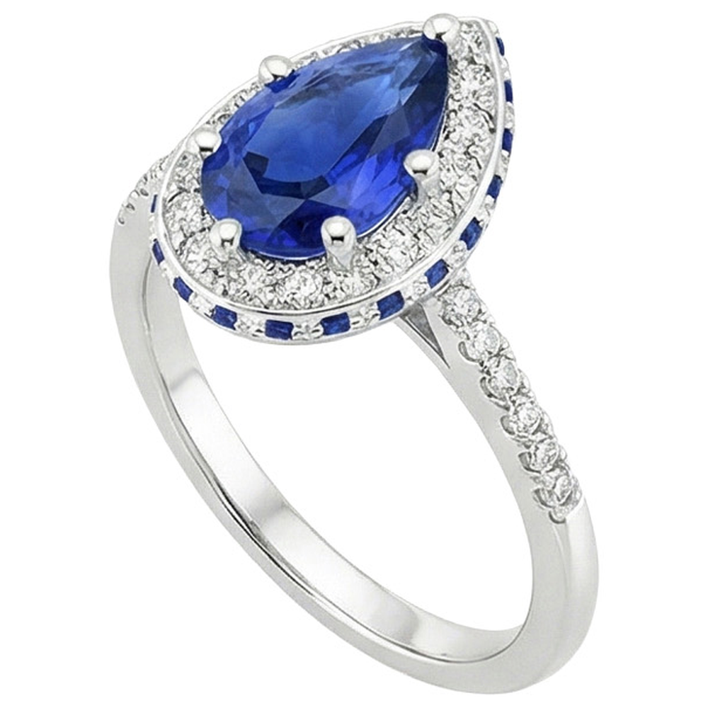 vero pear diamante 6carati anello vista dall'alto