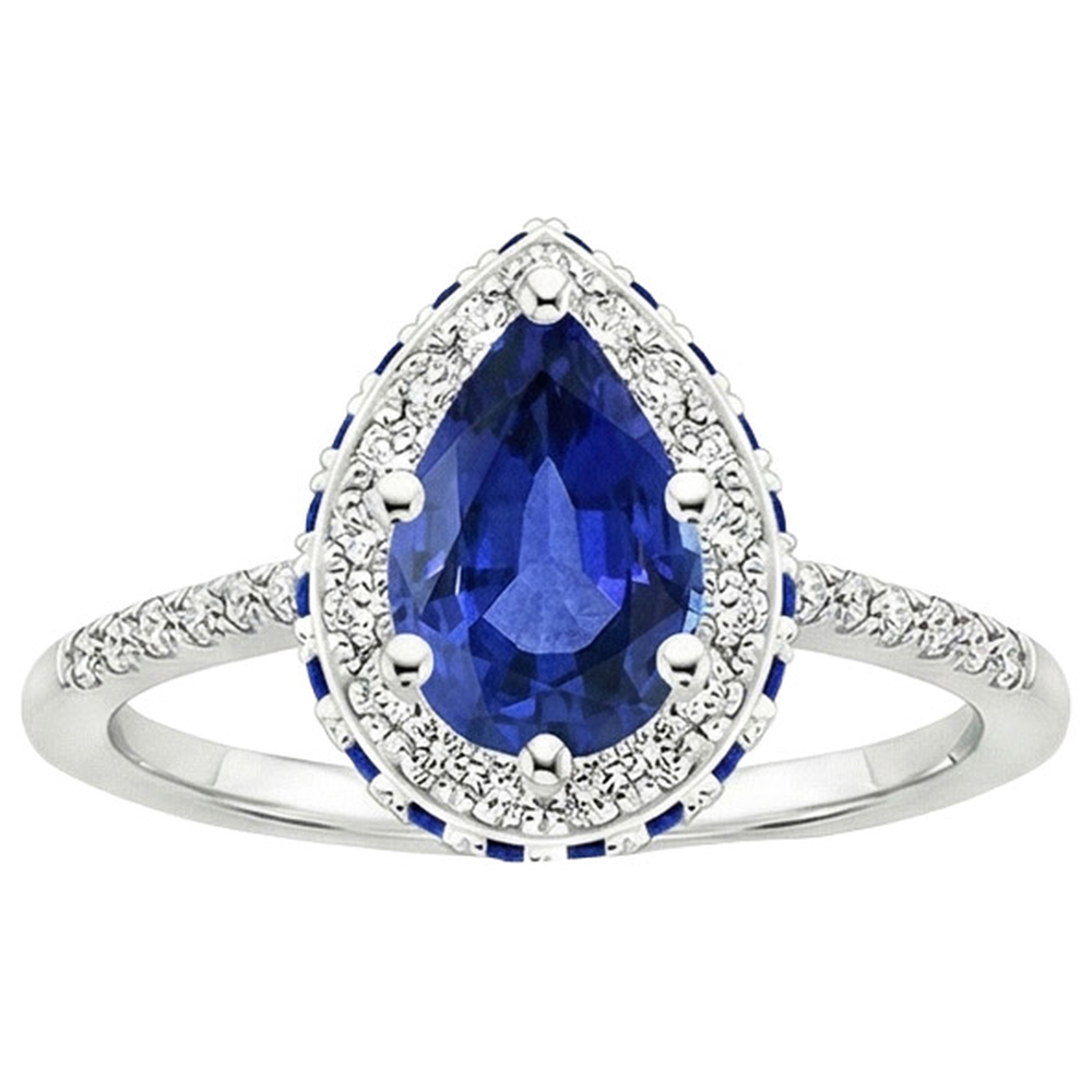 vero pear diamante 6carati anello dettaglio ravvicinato