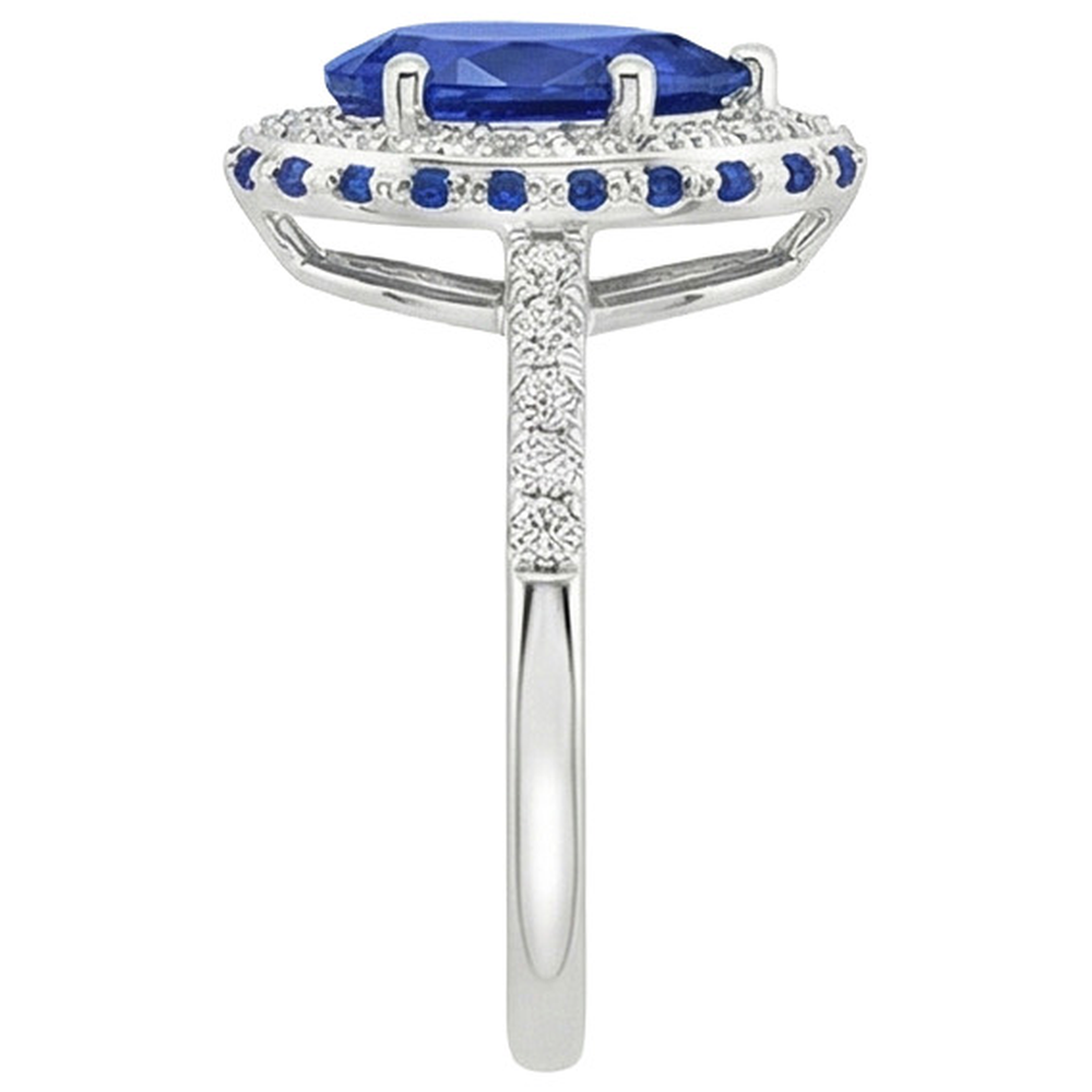 vero pear diamante 6carati anello vista di profilo