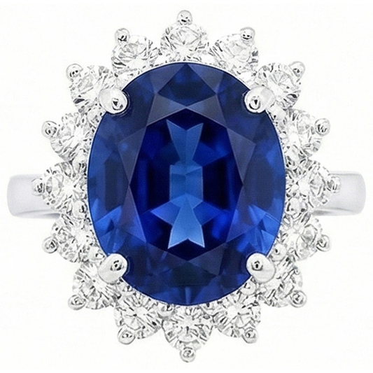 vero round diamante 4carati anello vista frontale
