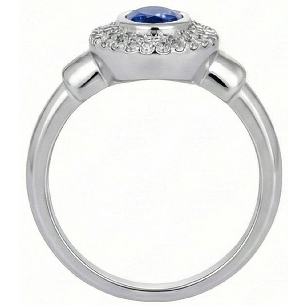 vero round diamante 2.40carati anello vista di profilo