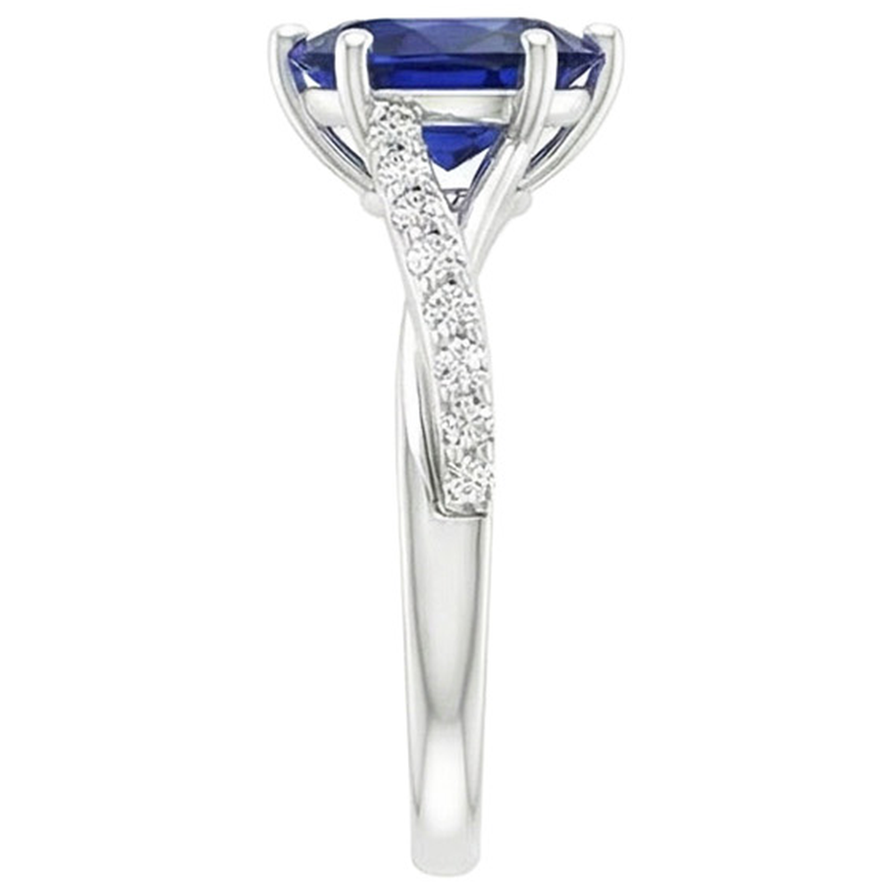 vero pear diamante 3.25carati anello su bianco