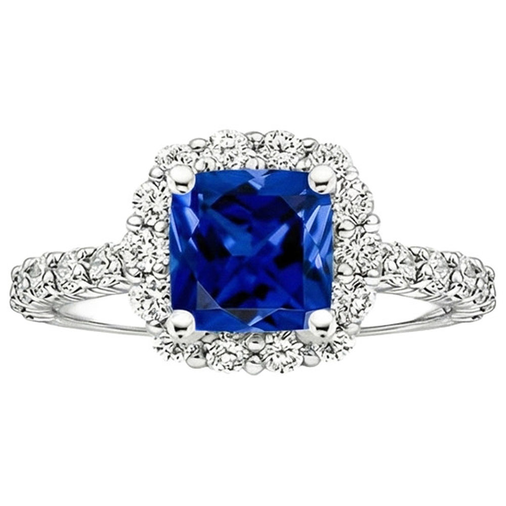 vero cushion diamante 3.25carati anello dettaglio ravvicinato