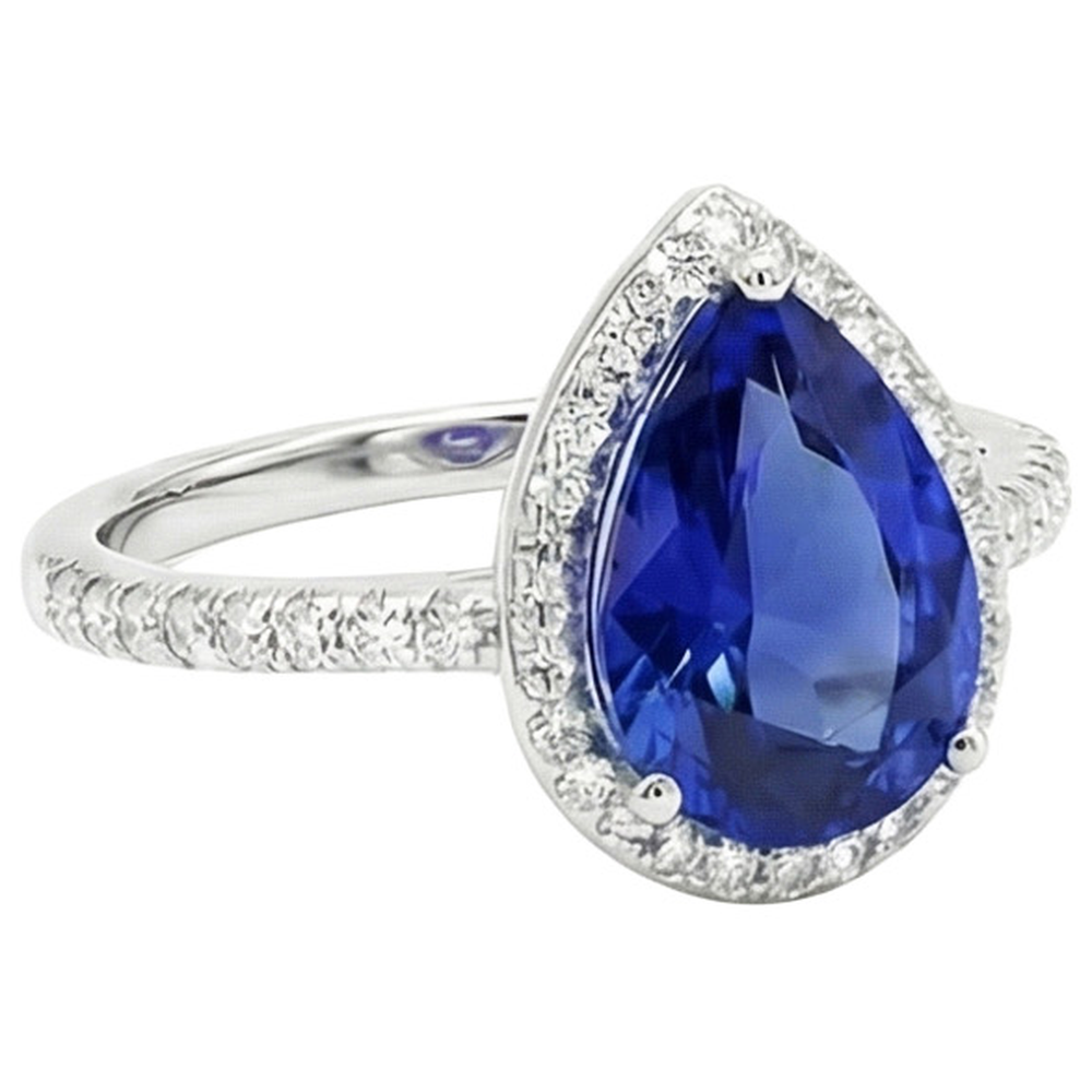 vero round diamante 4carati anello vista di profilo