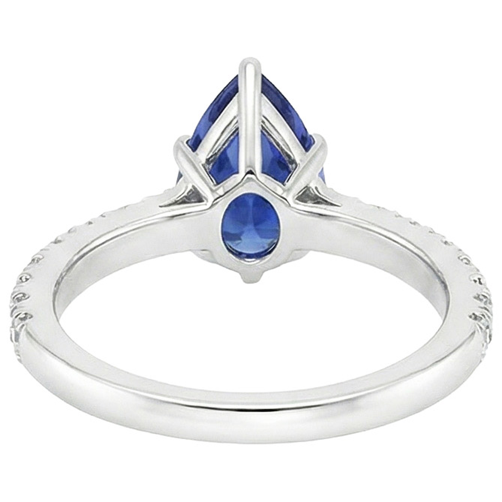 vero pear diamante 5.50carati anello angolo laterale