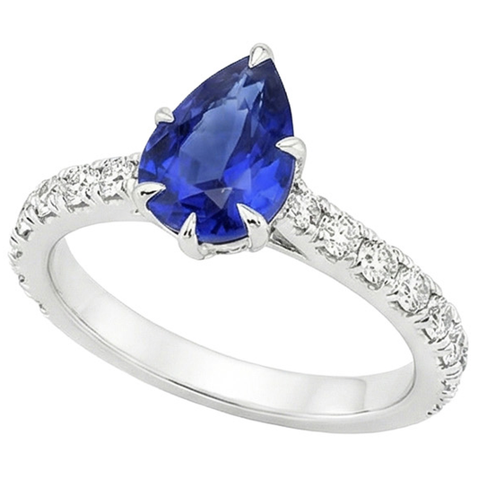 vero pear diamante 5.50carati anello dettaglio ravvicinato