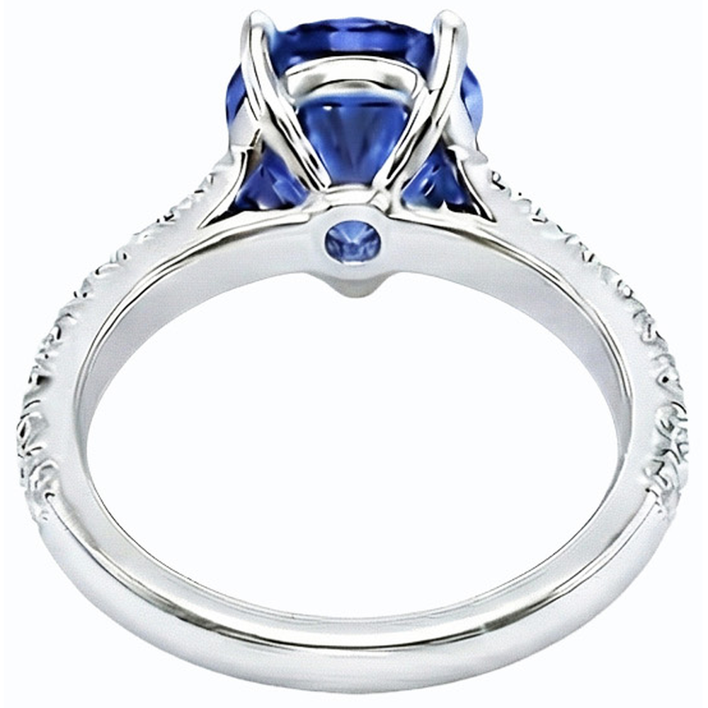 vero round diamante 3.50carati anello vista frontale