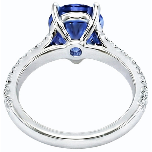 vero round diamante 3.50carati anello vista frontale