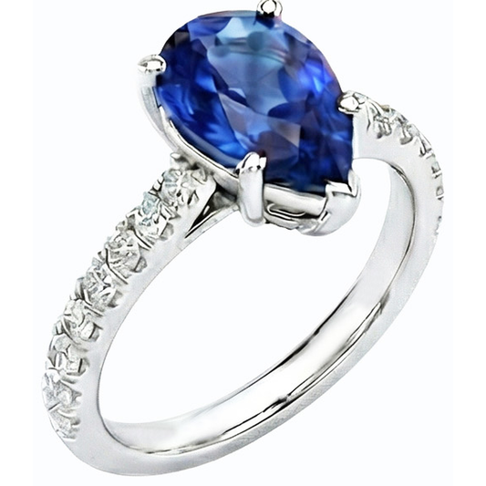 vero round diamante 3.50carati anello angolo laterale