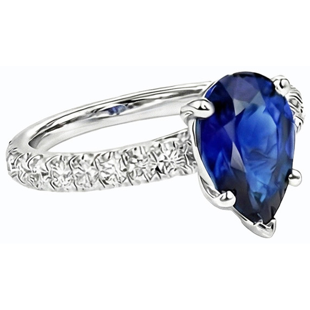 vero round diamante 3.50carati anello vista di profilo