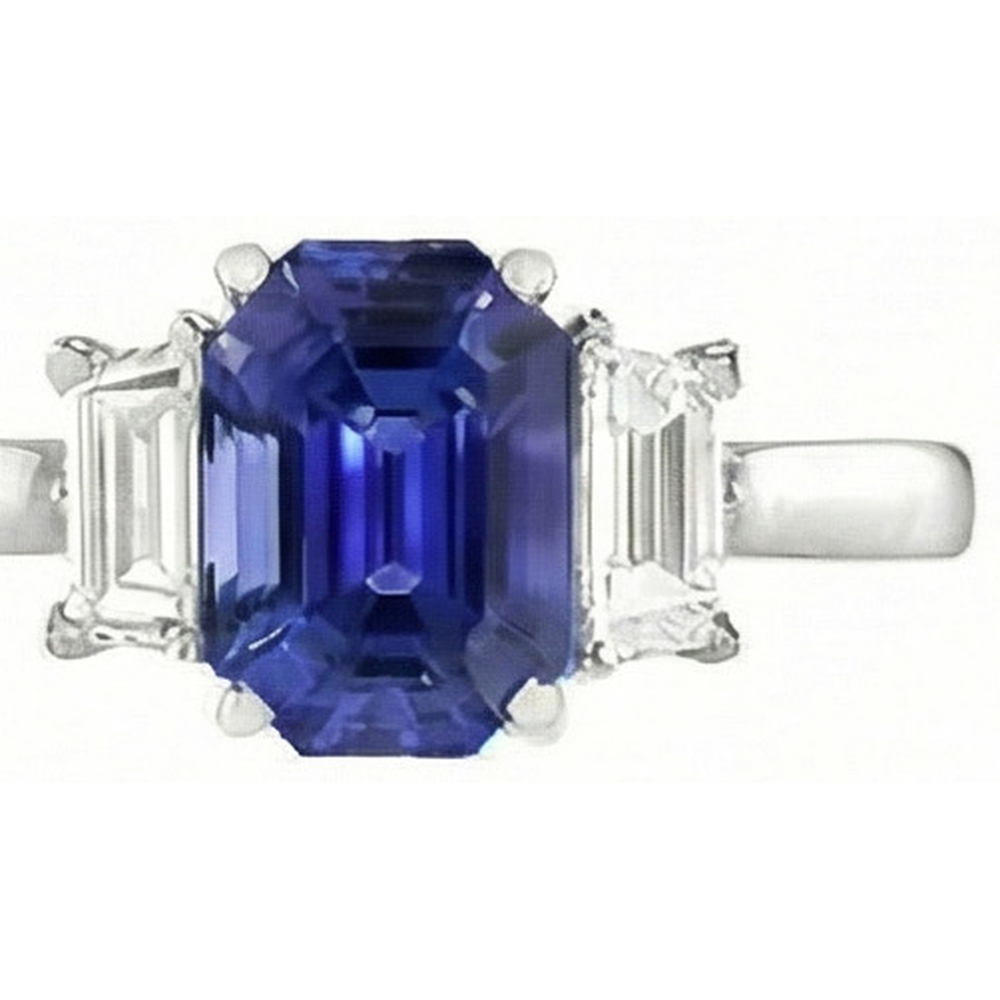 vero emerald diamante 2.50carati anello vista di profilo