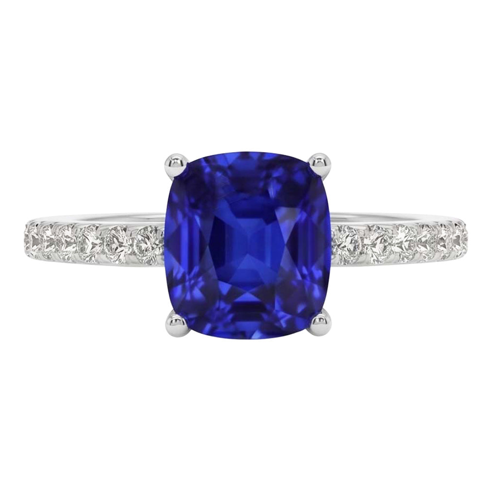 vero cushion diamante 2.75carati anello angolo laterale