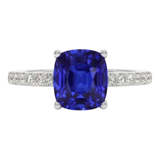 vero cushion diamante 2.75carati anello angolo laterale
