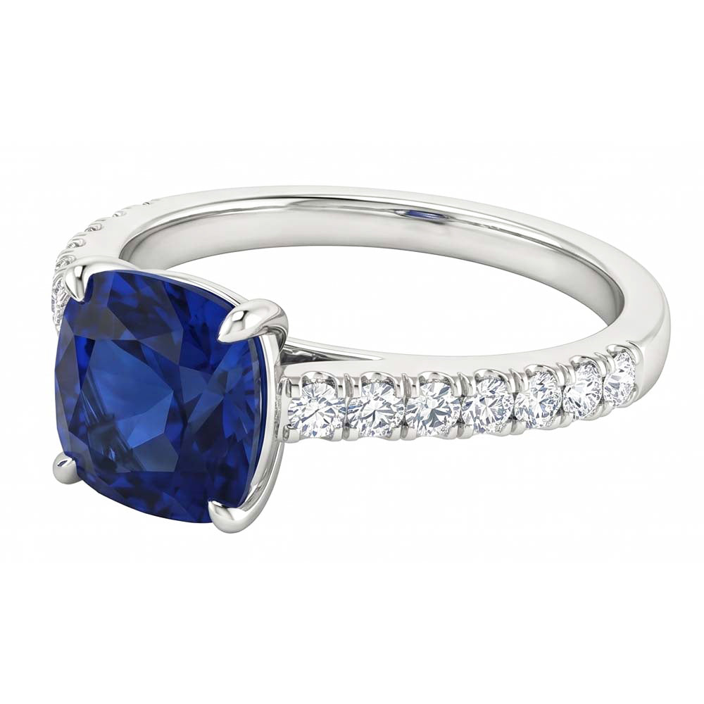 vero cushion diamante 2.75carati anello vista dall'alto