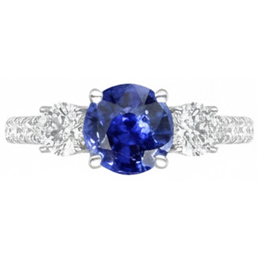 vero round diamante 4.50carati anello angolo laterale