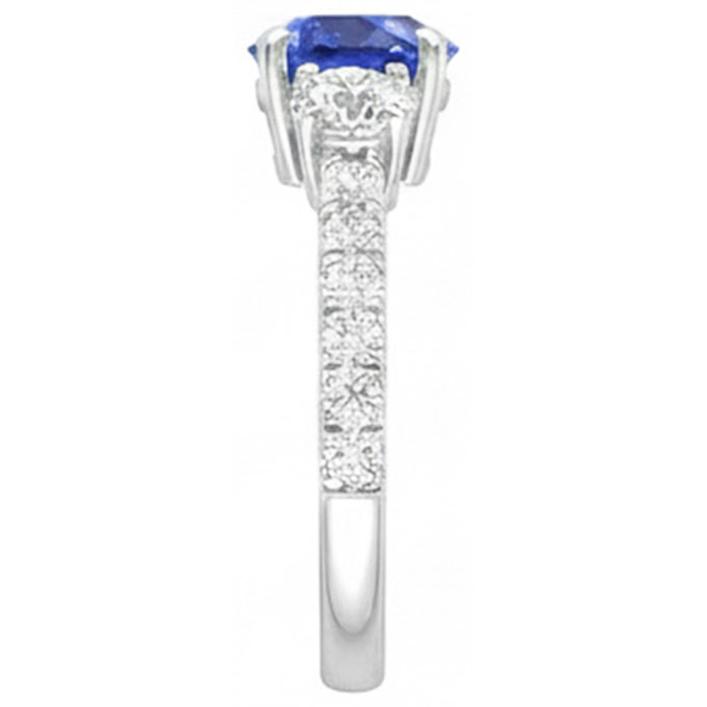 vero round diamante 4.50carati anello vista di profilo