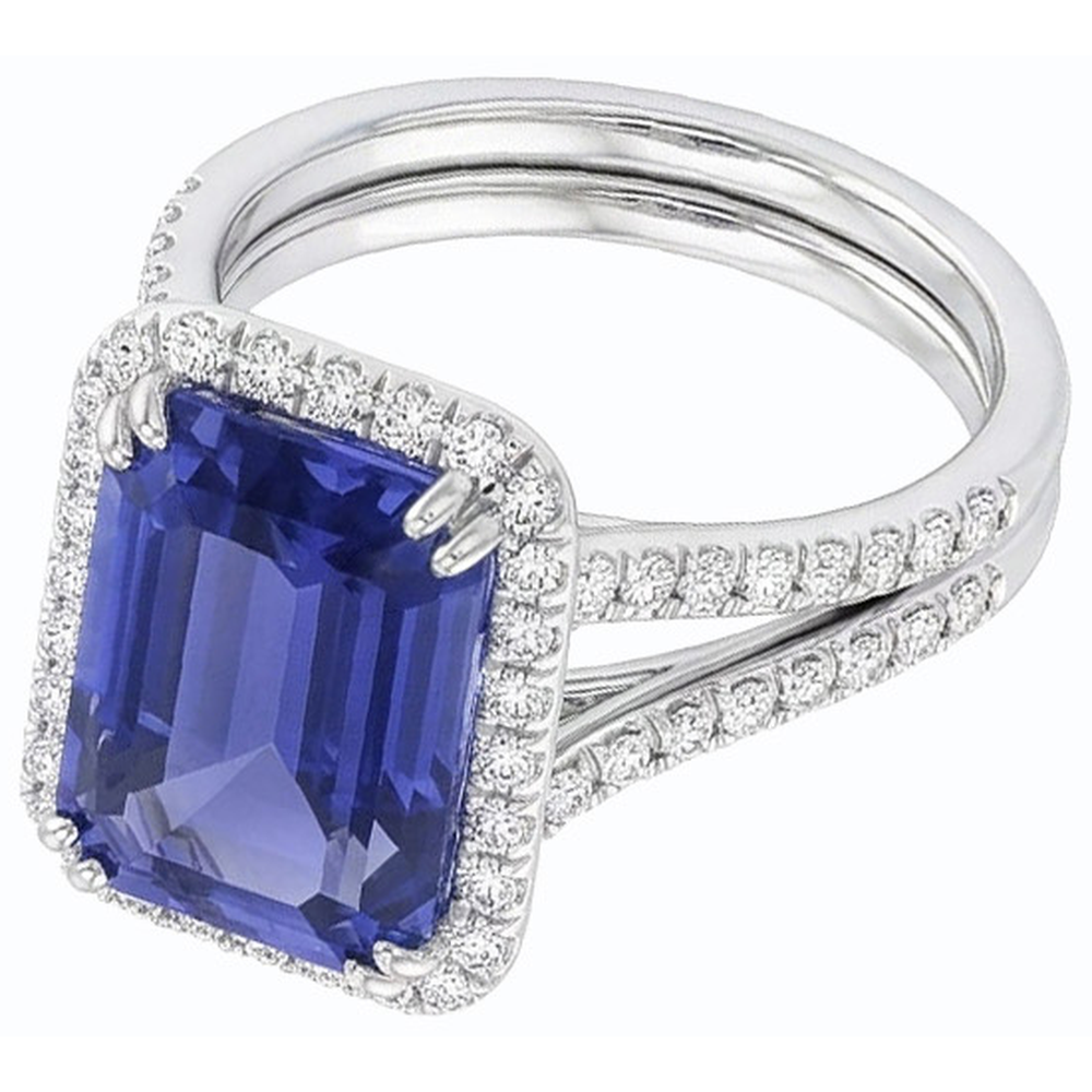 vero round diamante 4.50carati anello vista dall'alto