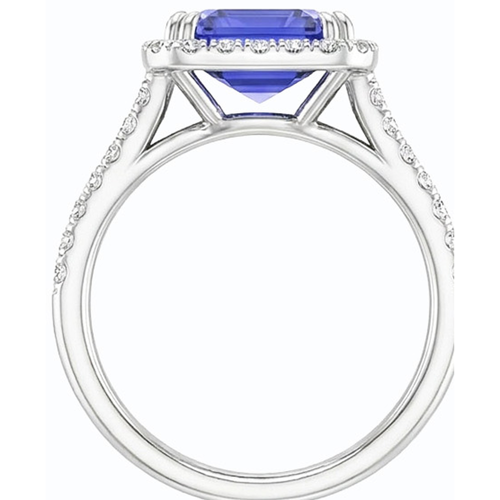 vero round diamante 4.50carati anello vista di profilo