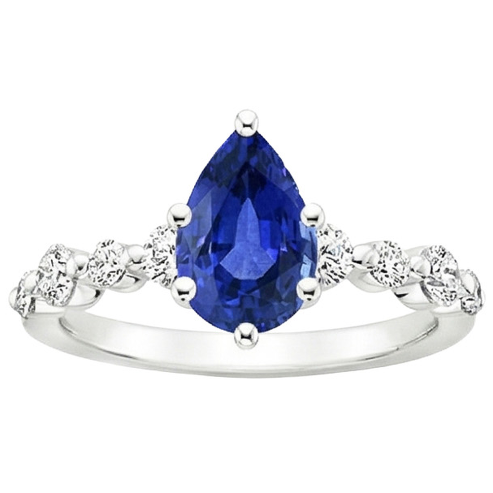 vero round diamante 4.25carati anello vista di profilo