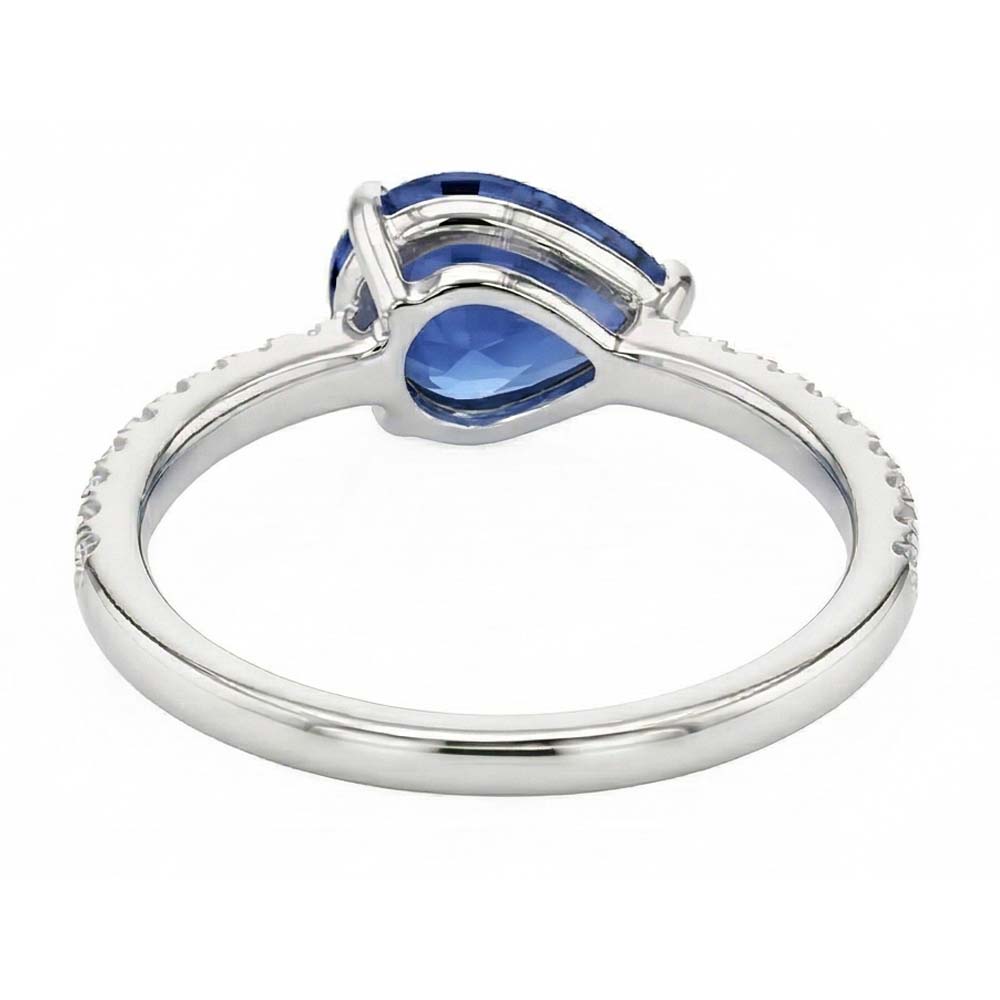 vero round diamante 3.50carati anello vista di profilo