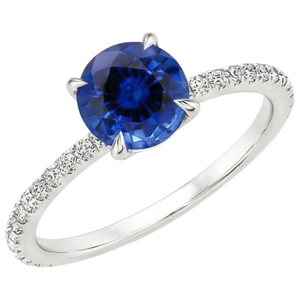 vero round diamante 2.50carati anello angolo laterale