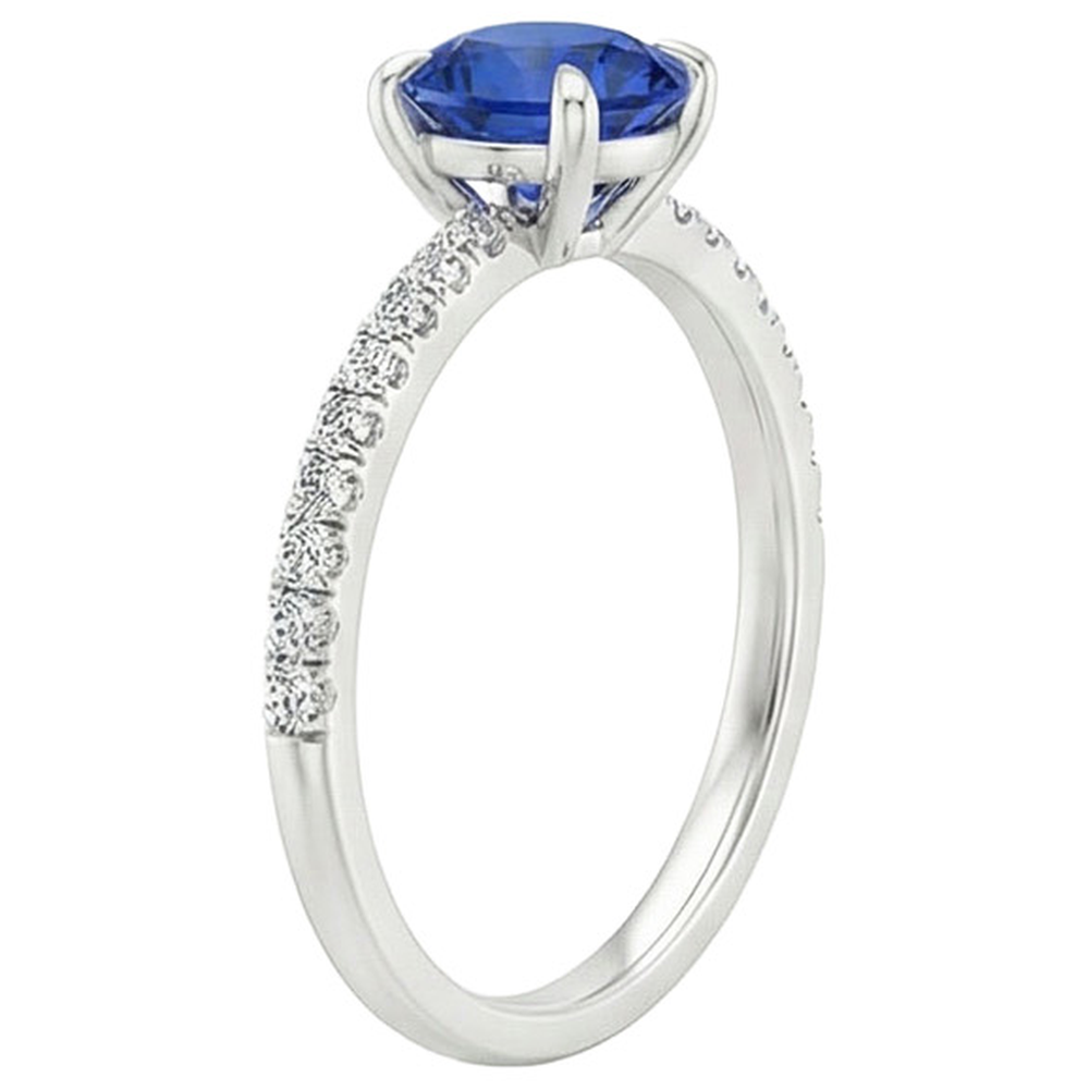 vero round diamante 2.50carati anello vista di profilo