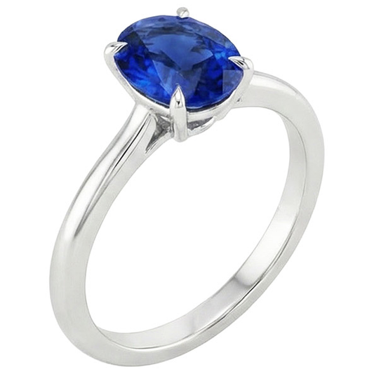 vero oval diamante 2carati anello angolo laterale