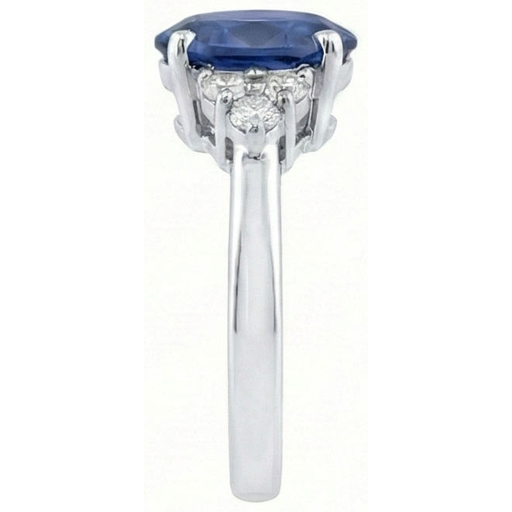 vero round diamante 3.40carati anello vista di profilo