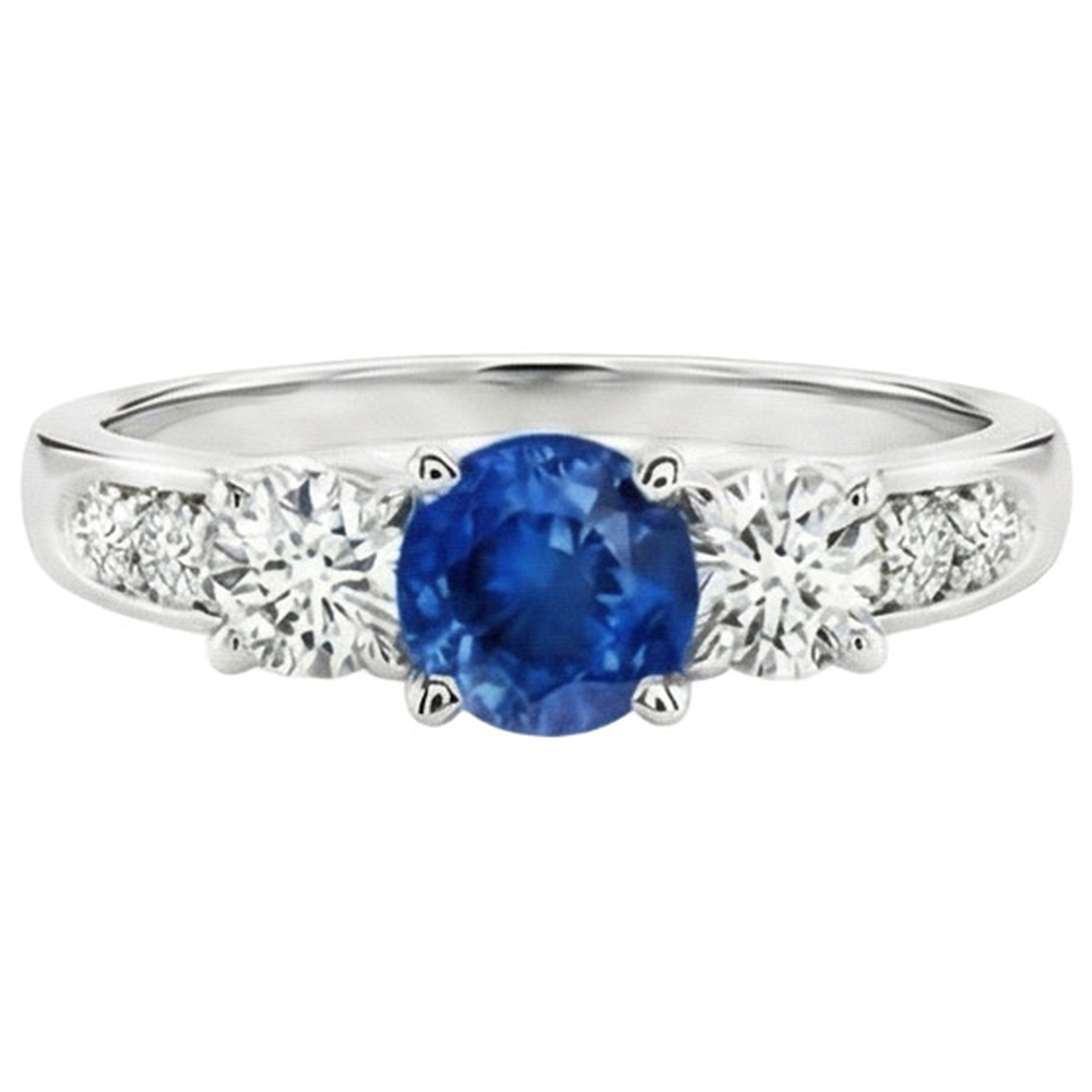 vero round diamante 3.40carati anello angolo laterale