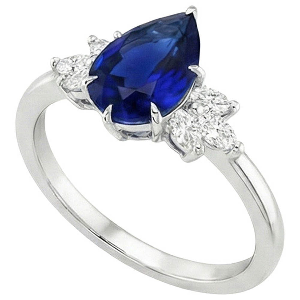 vero pear diamante 7.25carati anello angolo laterale