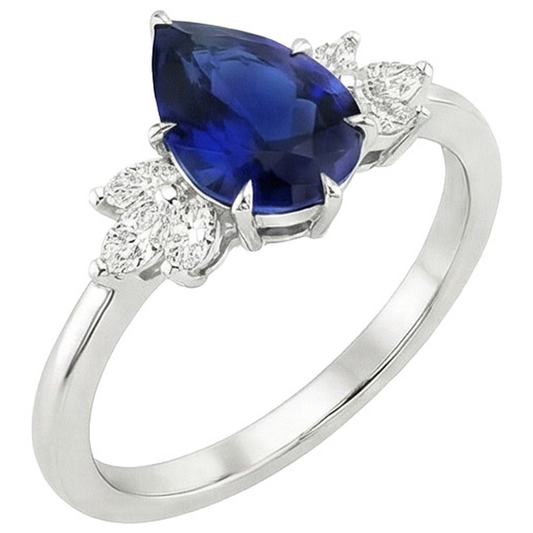 vero pear diamante 7.25carati anello dettaglio ravvicinato