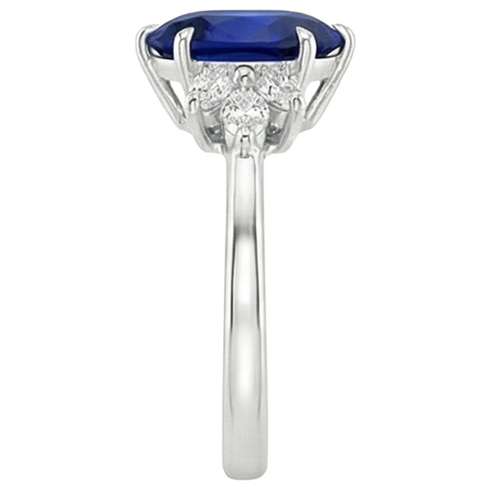 vero pear diamante 7.25carati anello su bianco