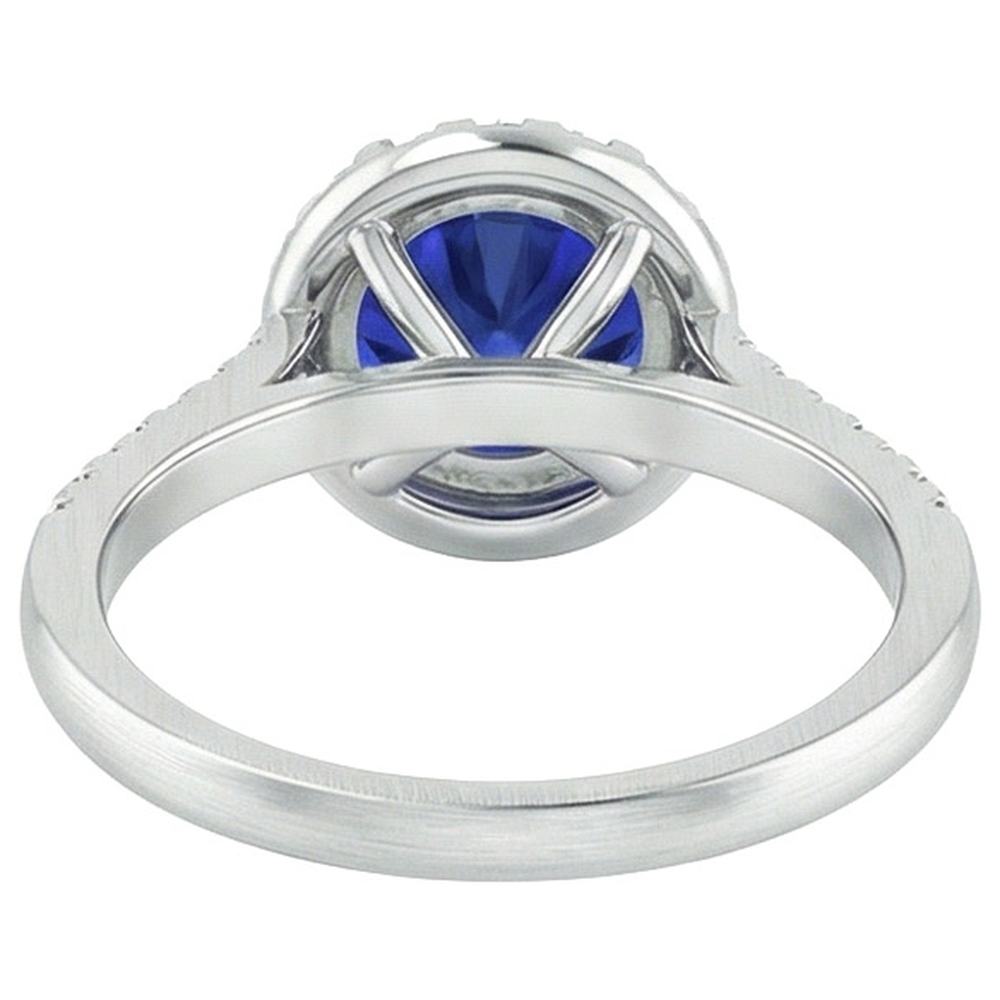 vero round zaffiro 2.50carati anello su bianco