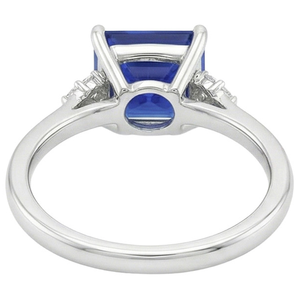 Anello di fidanzamento da donna con zaffiro blu e diamante 5.25 carati