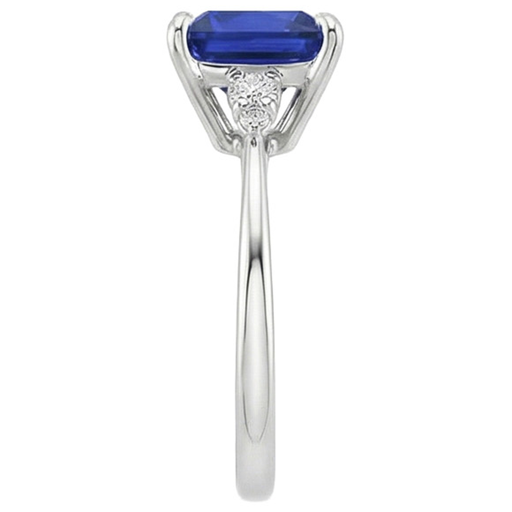 Anello di fidanzamento da donna con zaffiro blu e diamante 5.25 carati