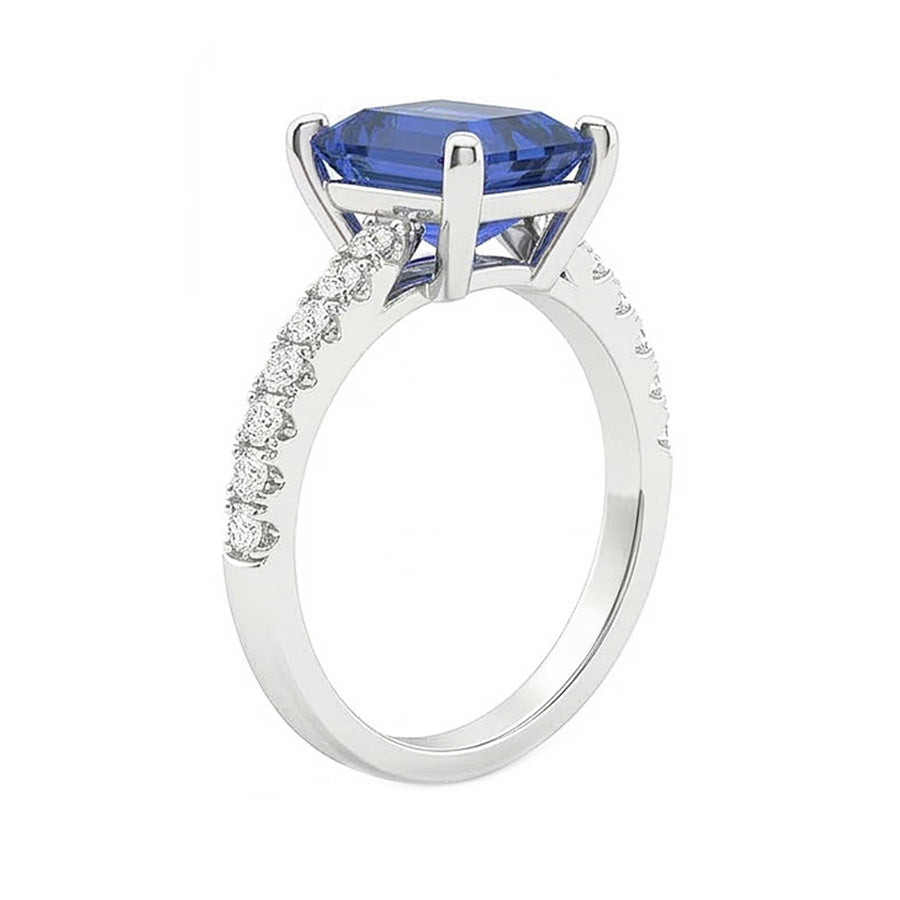 vero round diamante 3carati anello vista di profilo