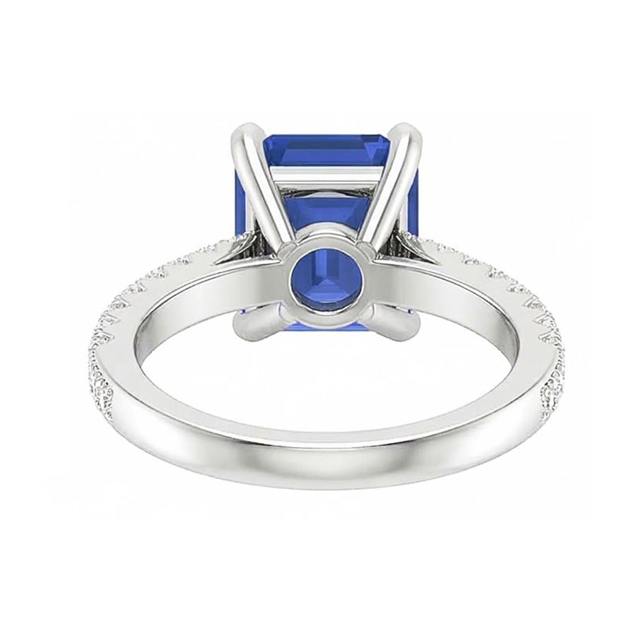 vero round diamante 3carati anello su bianco