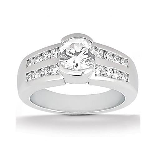 Anello di fidanzamento e fascia in oro bianco con diamanti incastonati 1.80 ct. - harrychadent.it