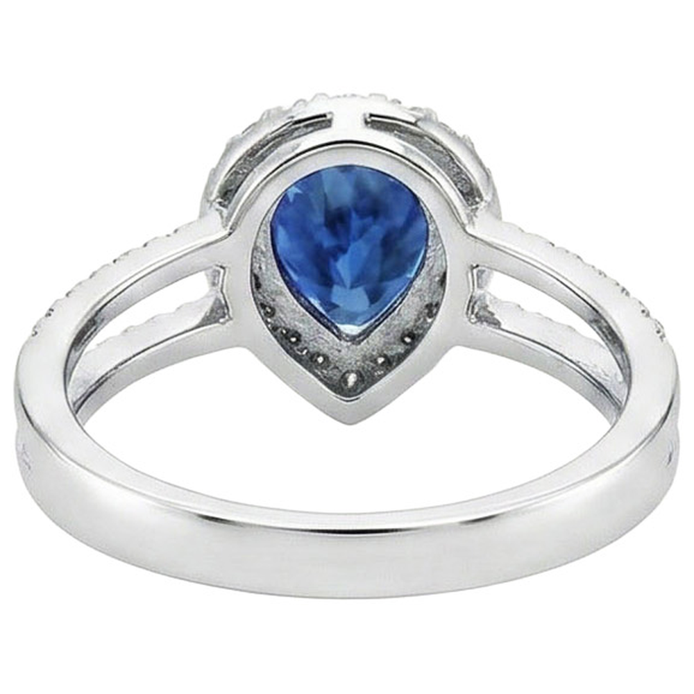 Anello di fidanzamento in oro 14K con zaffiro di Ceylon e diamante da 5,80 carati