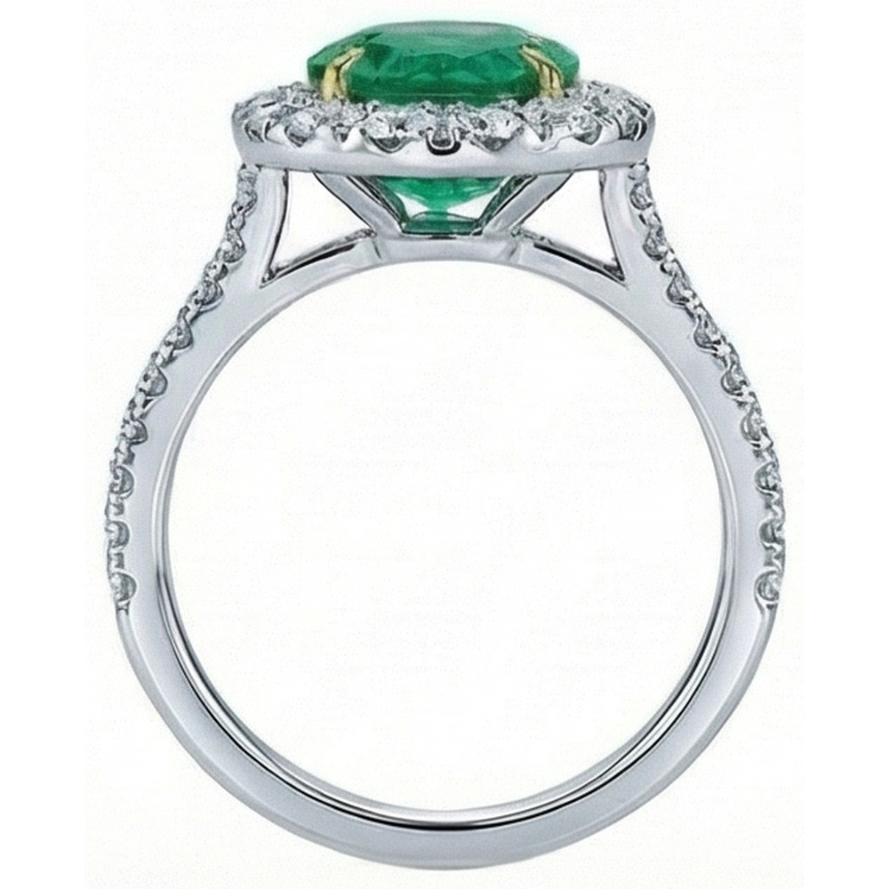 vero round diamante 14carati anello vista di profilo