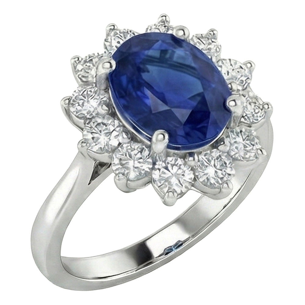 vero round diamante 3.70carati anello vista frontale