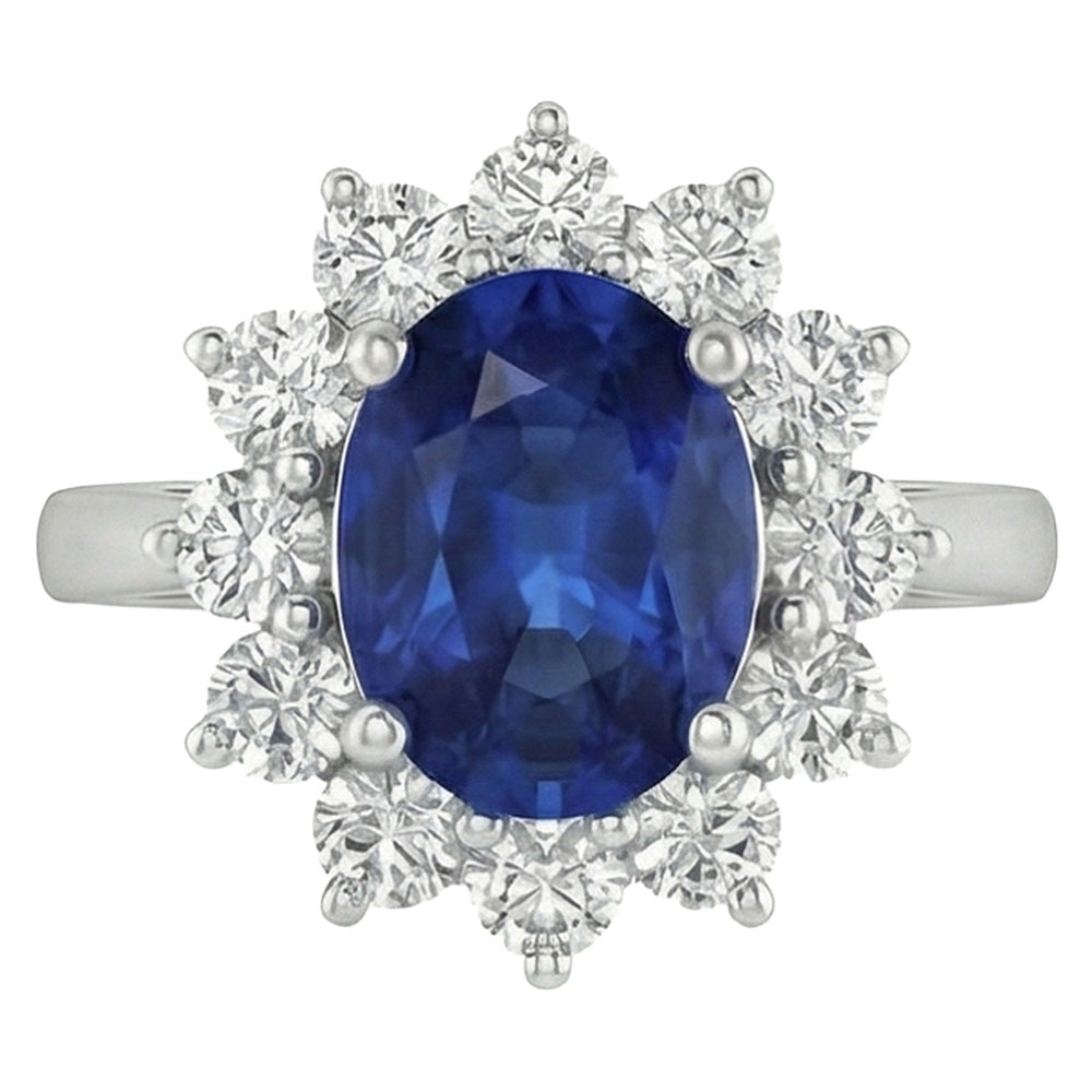 vero round diamante 3.70carati anello angolo laterale