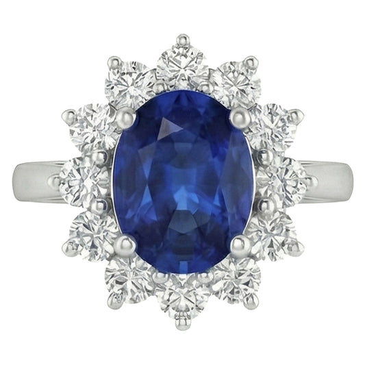 vero round diamante 3.70carati anello angolo laterale