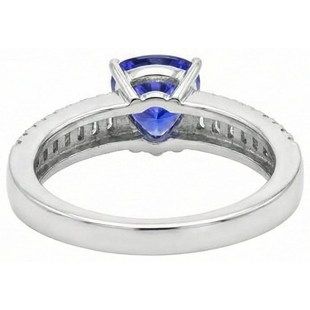 Anello di fidanzamento in oro bianco 14k con diamanti tanzanite da 4,01 ct