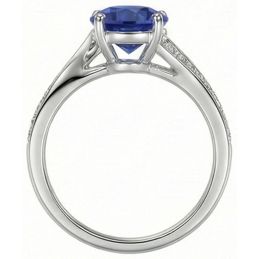 vero round diamante 3carati anello su bianco