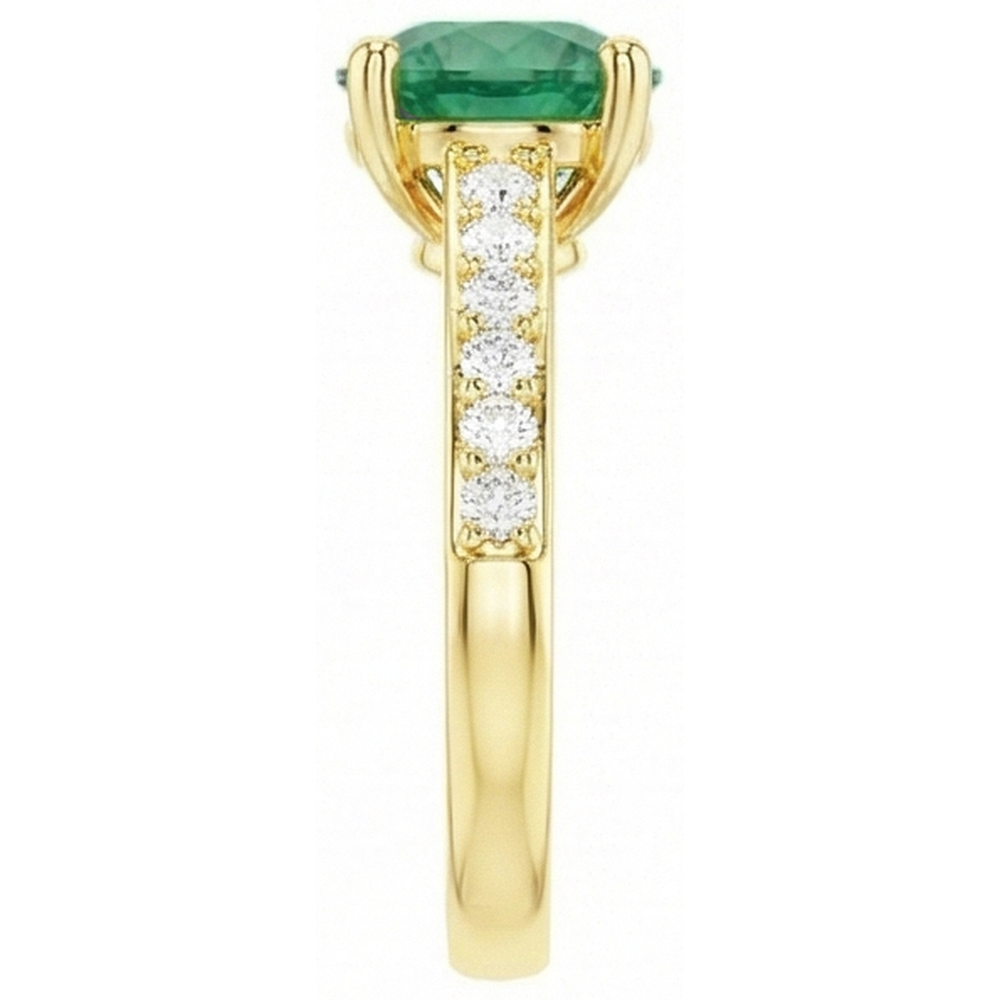Anello di fidanzamento in oro giallo 14K con Verde smeraldo da 2,70 carati