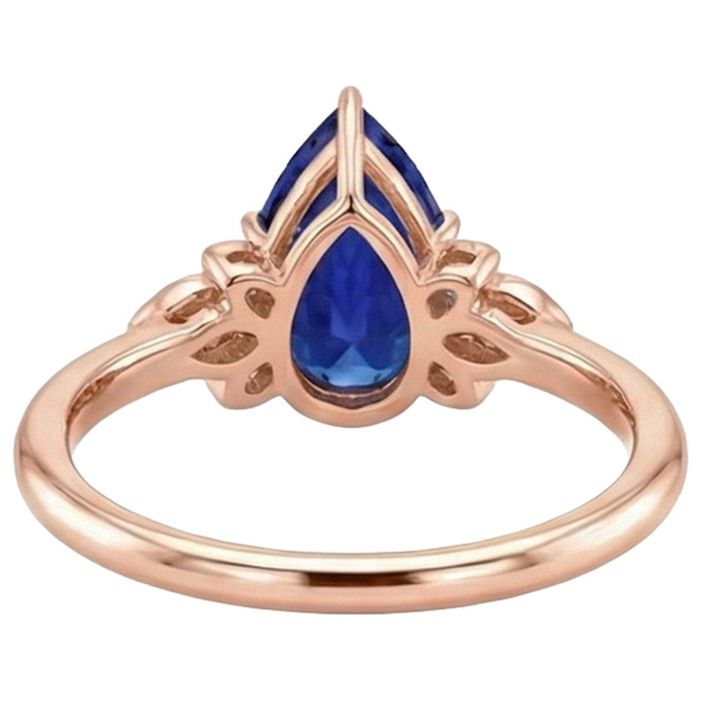 vero pear diamante 7.25carati anello su bianco
