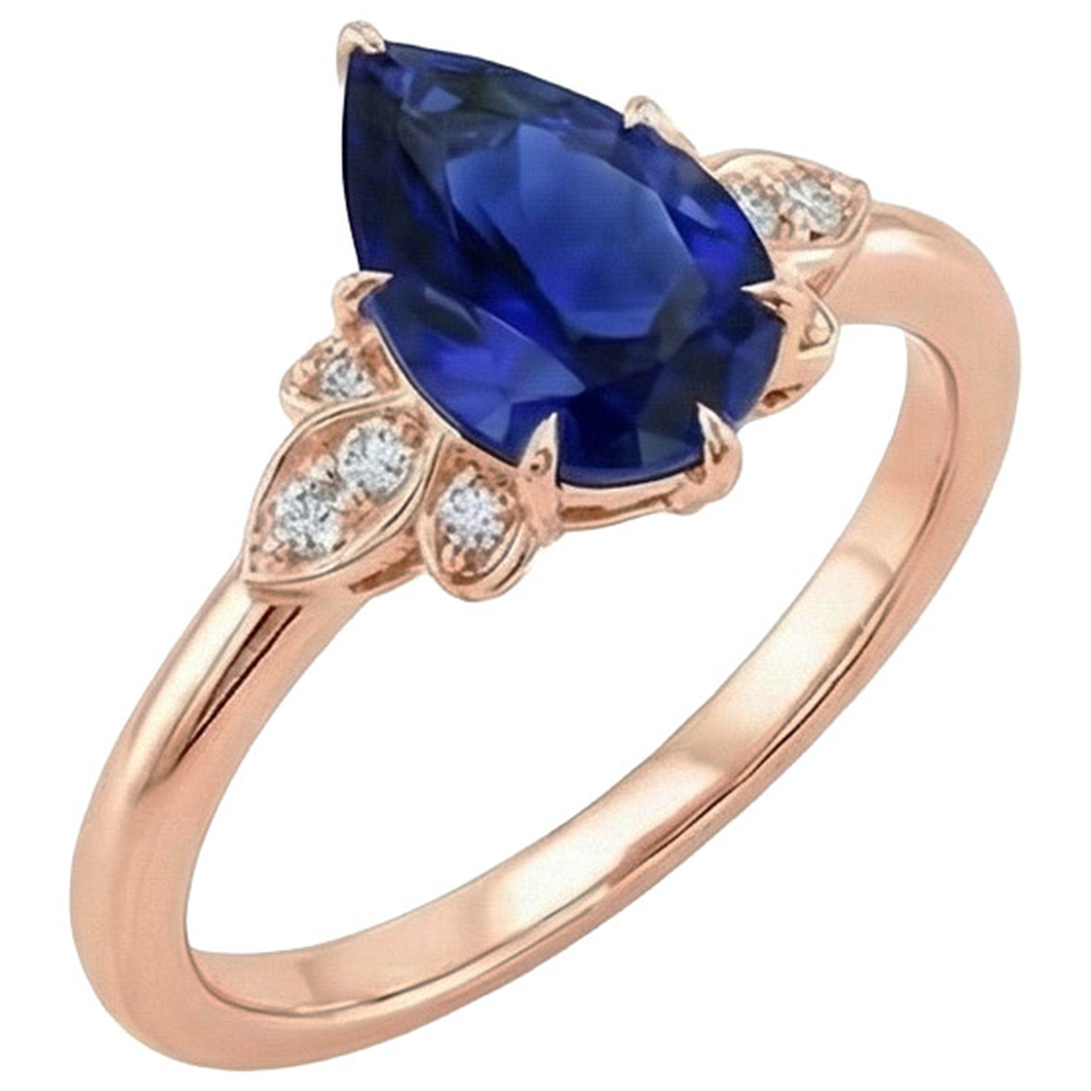 vero pear diamante 7.25carati anello vista frontale