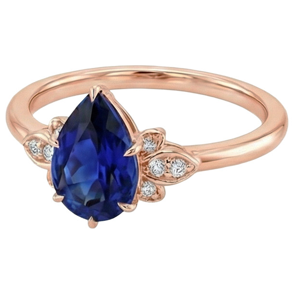 vero pear diamante 7.25carati anello dettaglio ravvicinato
