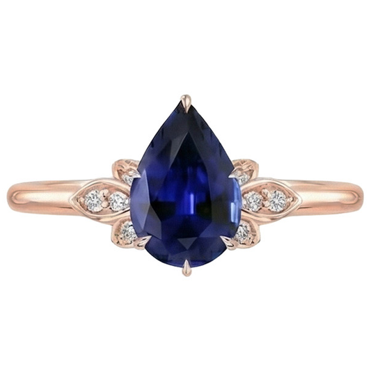 vero pear diamante 7.25carati anello angolo laterale